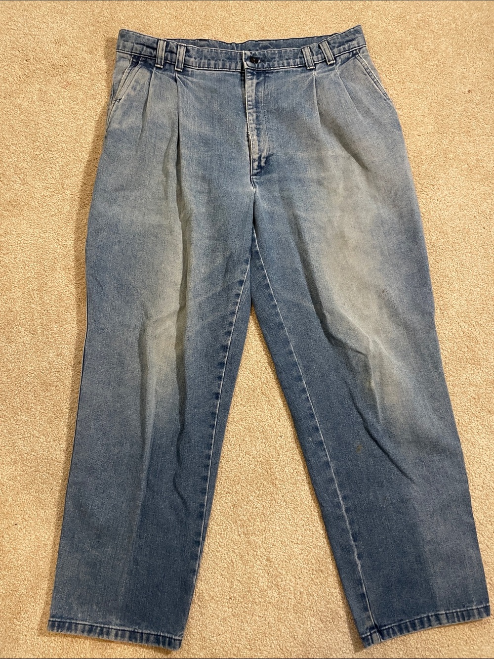 Vintage Dockers Pleated Men's Classic Fit Blue Jeans